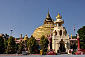 Myanmar - Sagaing, Sitagu International Buddhist Academy built in 1994 with the architecture inspired by the stupa at Sanchi. 